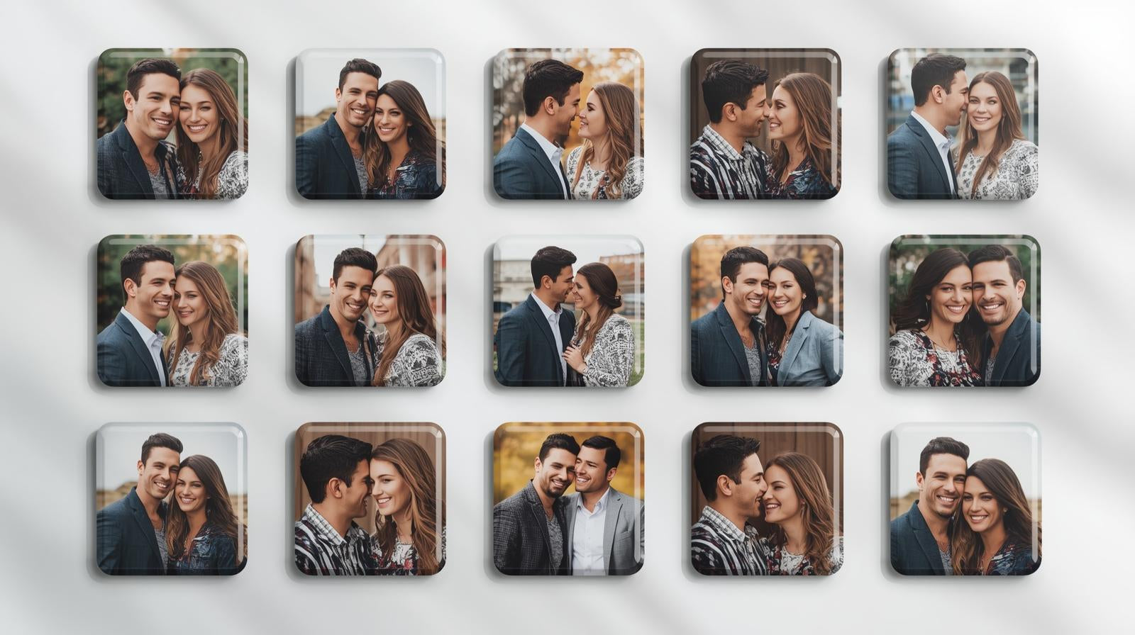 Pack of 12 Square Fridge Magnets with Photos & Messages | Personalized Fridge Magnet for Gifts