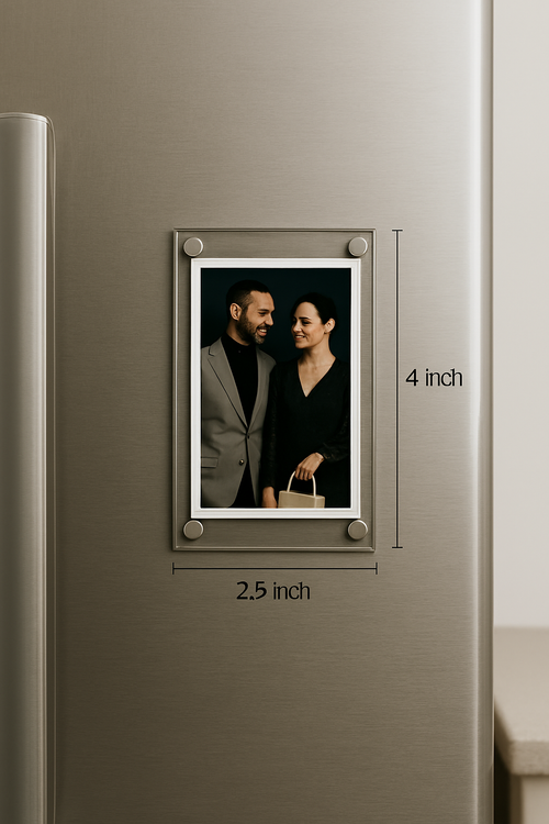 Acrylic 2 In 1 Magnetic Frame,Custom Acrylic Refrigerator, Rectangle Fridge Magnetic Photo Frames.